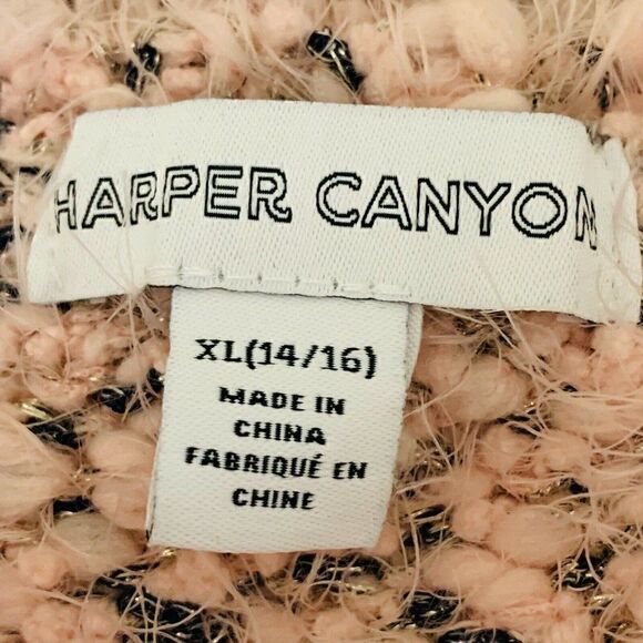 Harper Canyon Fuzzy Pink Sweater Girls XL 12-14 - Picture 7 of 9